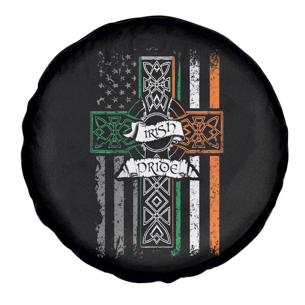 Irish Pride Spare Tire Cover American Flag Celtic Cross St Patricks Day