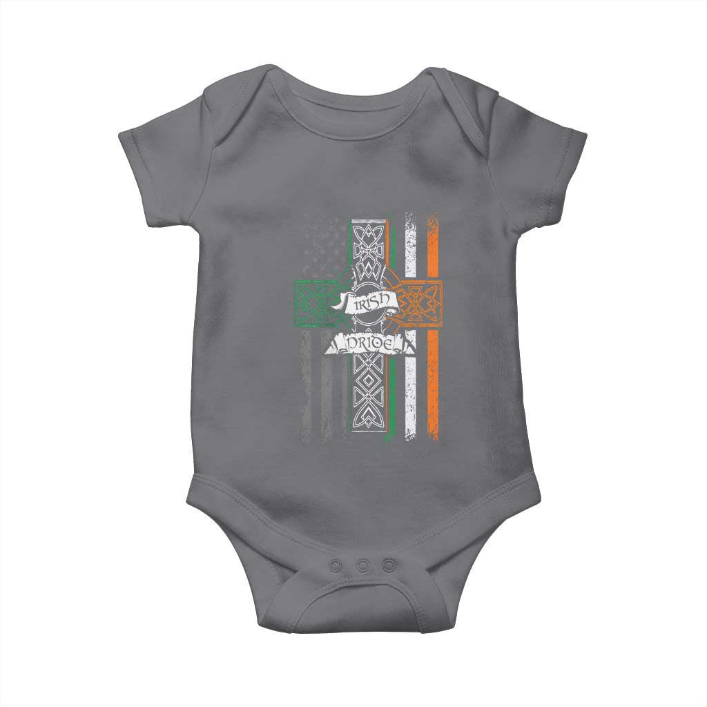 Irish Pride Baby Onesie American Flag Celtic Cross St Patricks Day