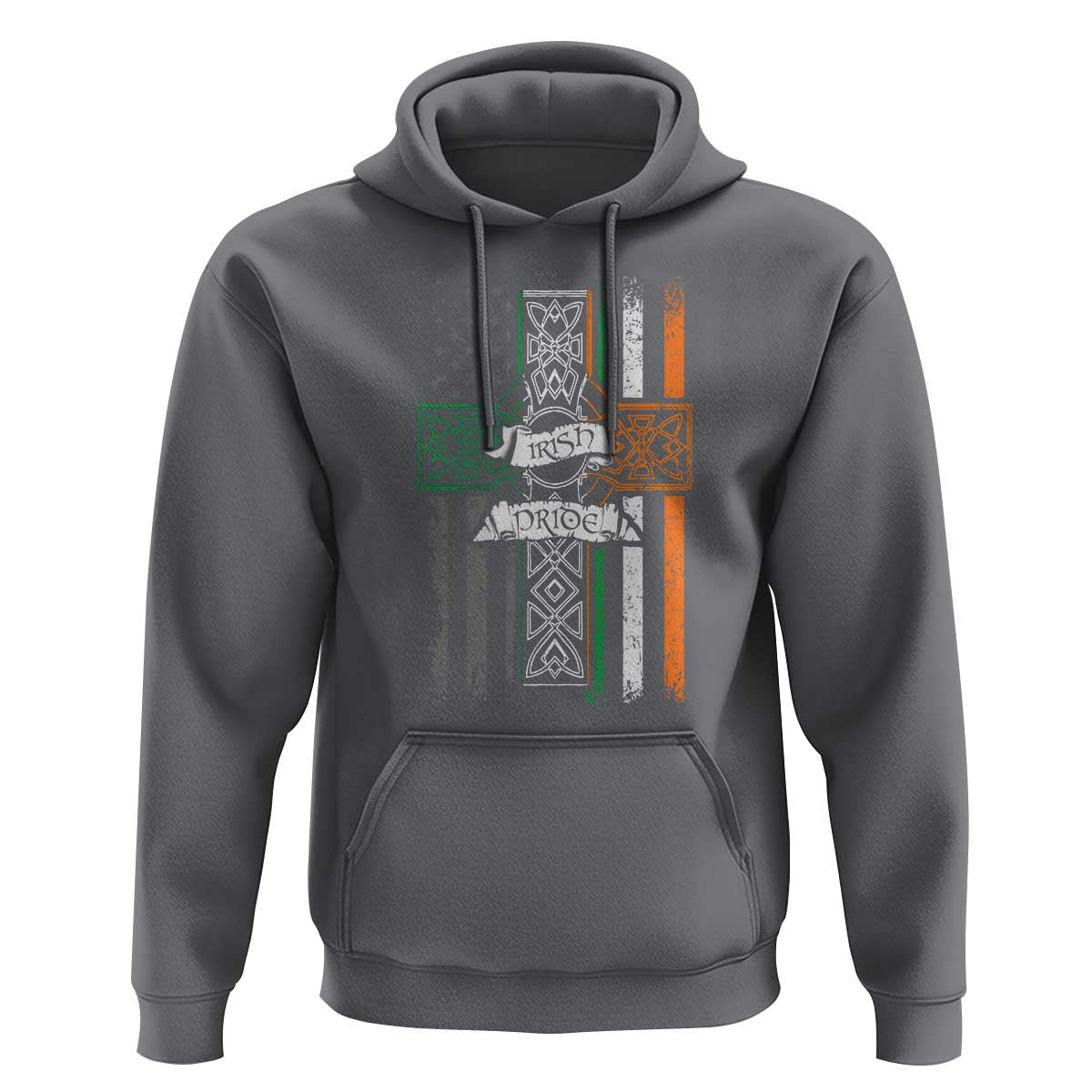 Irish Pride Hoodie American Flag Celtic Cross St Patricks Day