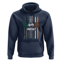 Irish Pride Hoodie American Flag Celtic Cross St Patricks Day