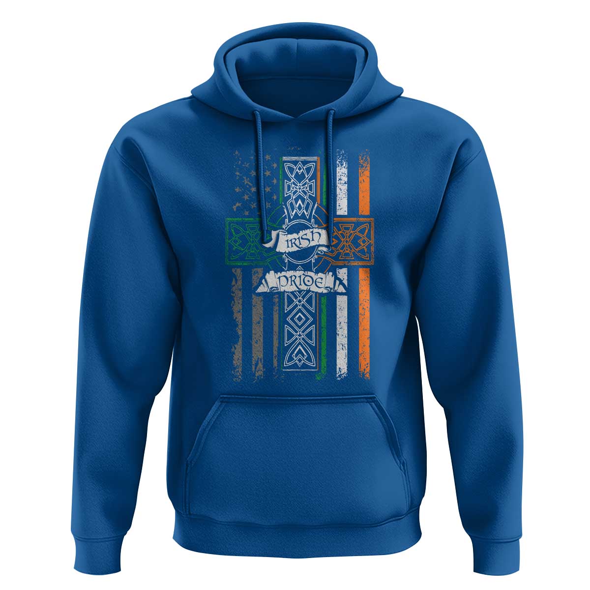 Irish Pride Hoodie American Flag Celtic Cross St Patricks Day