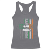 Irish Pride Racerback Tank Top American Flag Celtic Cross St Patricks Day