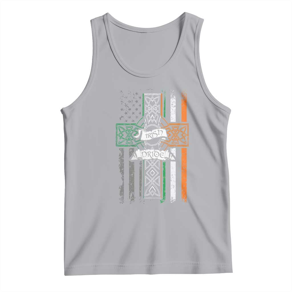 Irish Pride Tank Top American Flag Celtic Cross St Patricks Day