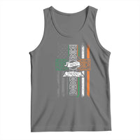 Irish Pride Tank Top American Flag Celtic Cross St Patricks Day