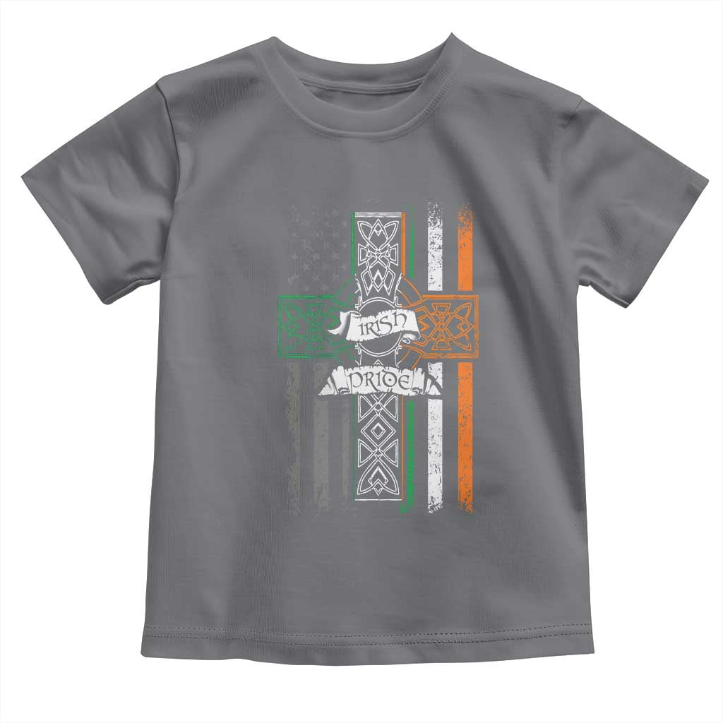 Irish Pride Toddler T Shirt American Flag Celtic Cross St Patricks Day