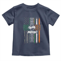 Irish Pride Toddler T Shirt American Flag Celtic Cross St Patricks Day