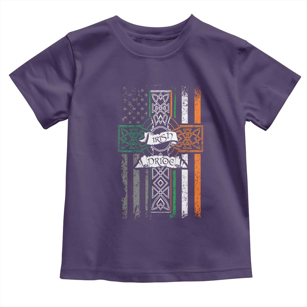 Irish Pride Toddler T Shirt American Flag Celtic Cross St Patricks Day