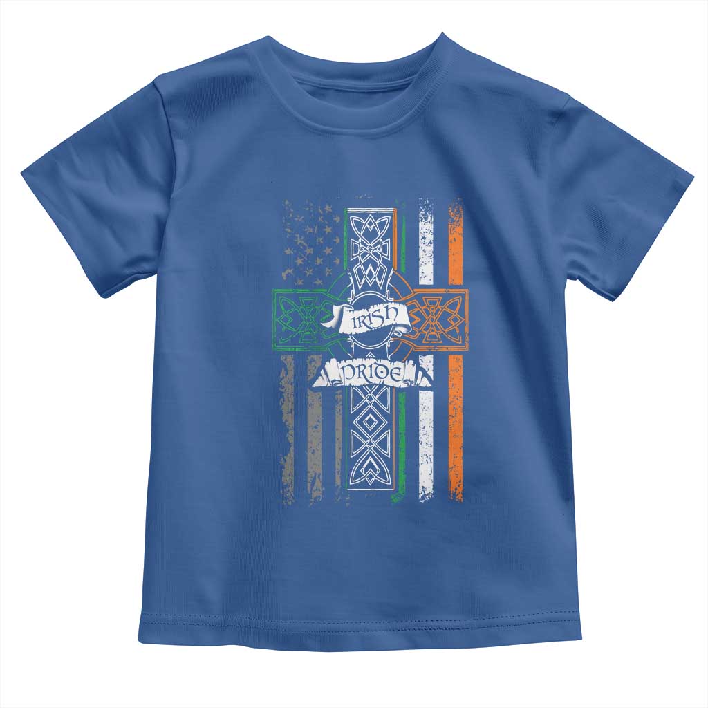 Irish Pride Toddler T Shirt American Flag Celtic Cross St Patricks Day