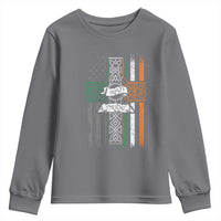 Irish Pride Youth Sweatshirt American Flag Celtic Cross St Patricks Day