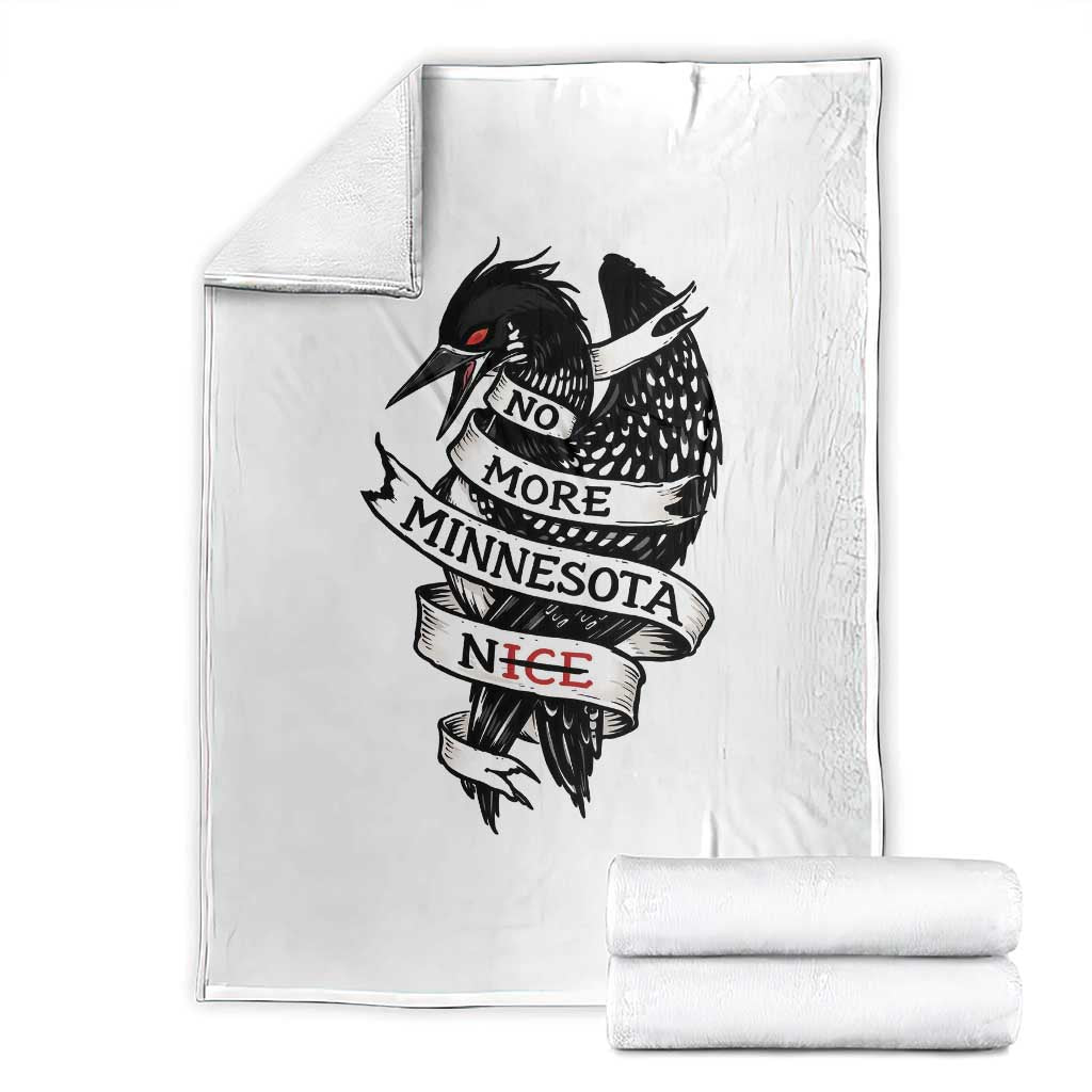 No More Minnesota Nice Loon Resistance Throw Blanket Ice Out Rebellion