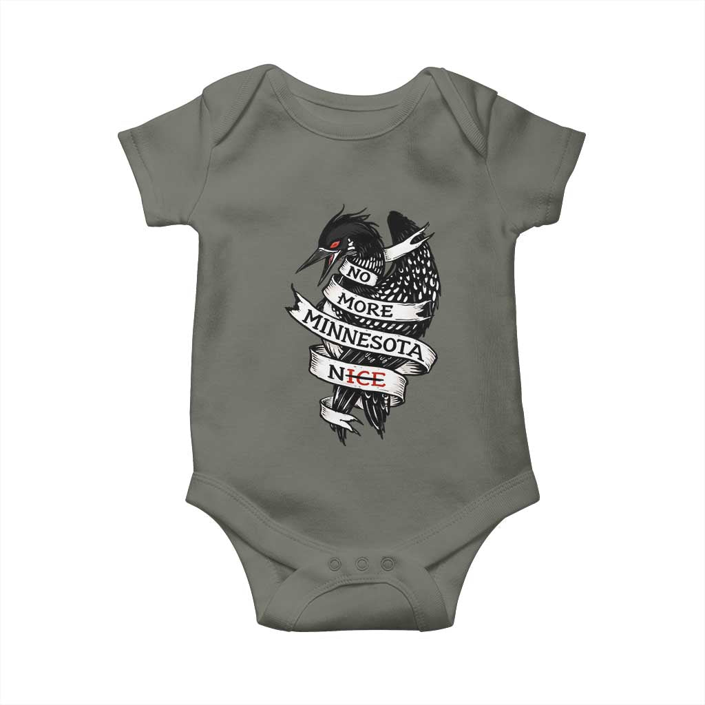 No More Minnesota Nice Loon Resistance Baby Onesie Ice Out Rebellion