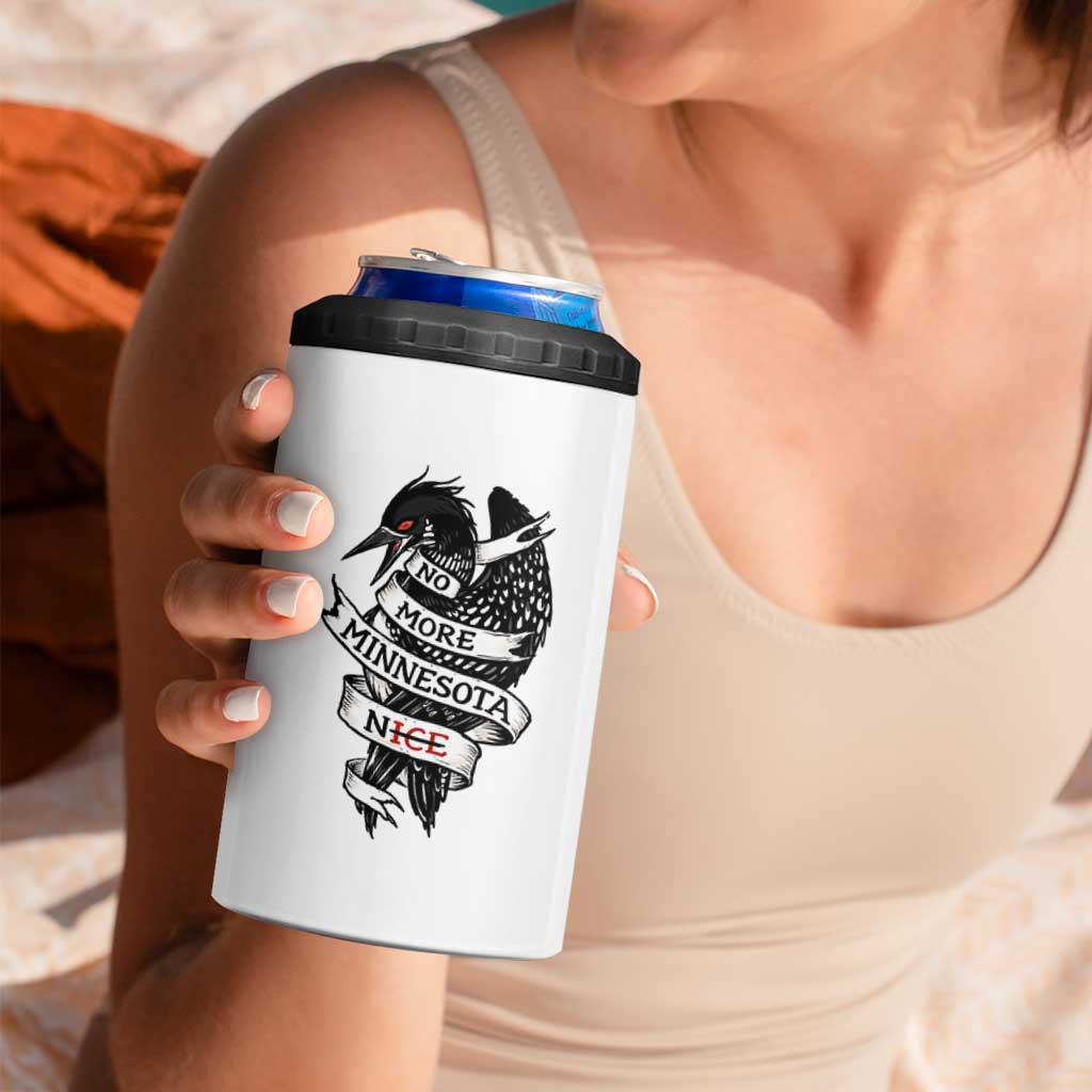 No More Minnesota Nice Loon Resistance 4 in 1 Can Cooler Tumbler Ice Out Rebellion