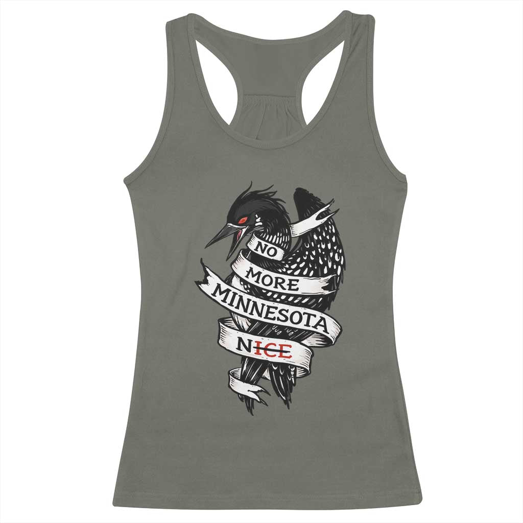 No More Minnesota Nice Loon Resistance Racerback Tank Top Ice Out Rebellion