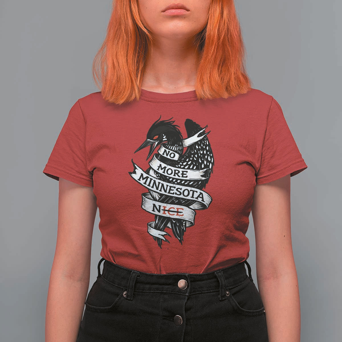 No More Minnesota Nice Loon Resistance T Shirt For Women Ice Out Rebellion