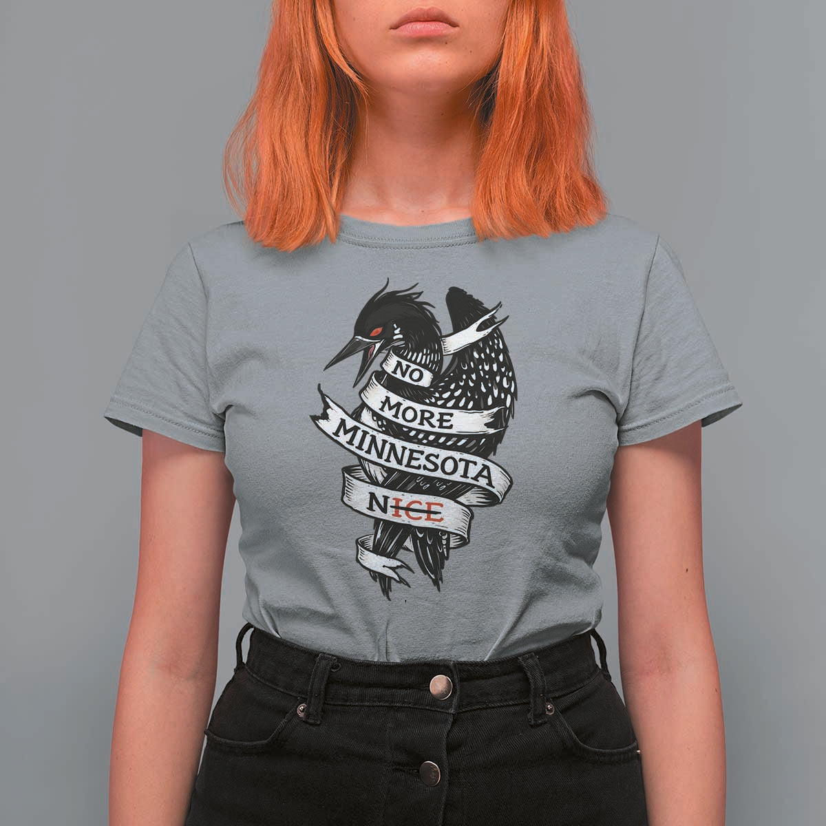No More Minnesota Nice Loon Resistance T Shirt For Women Ice Out Rebellion