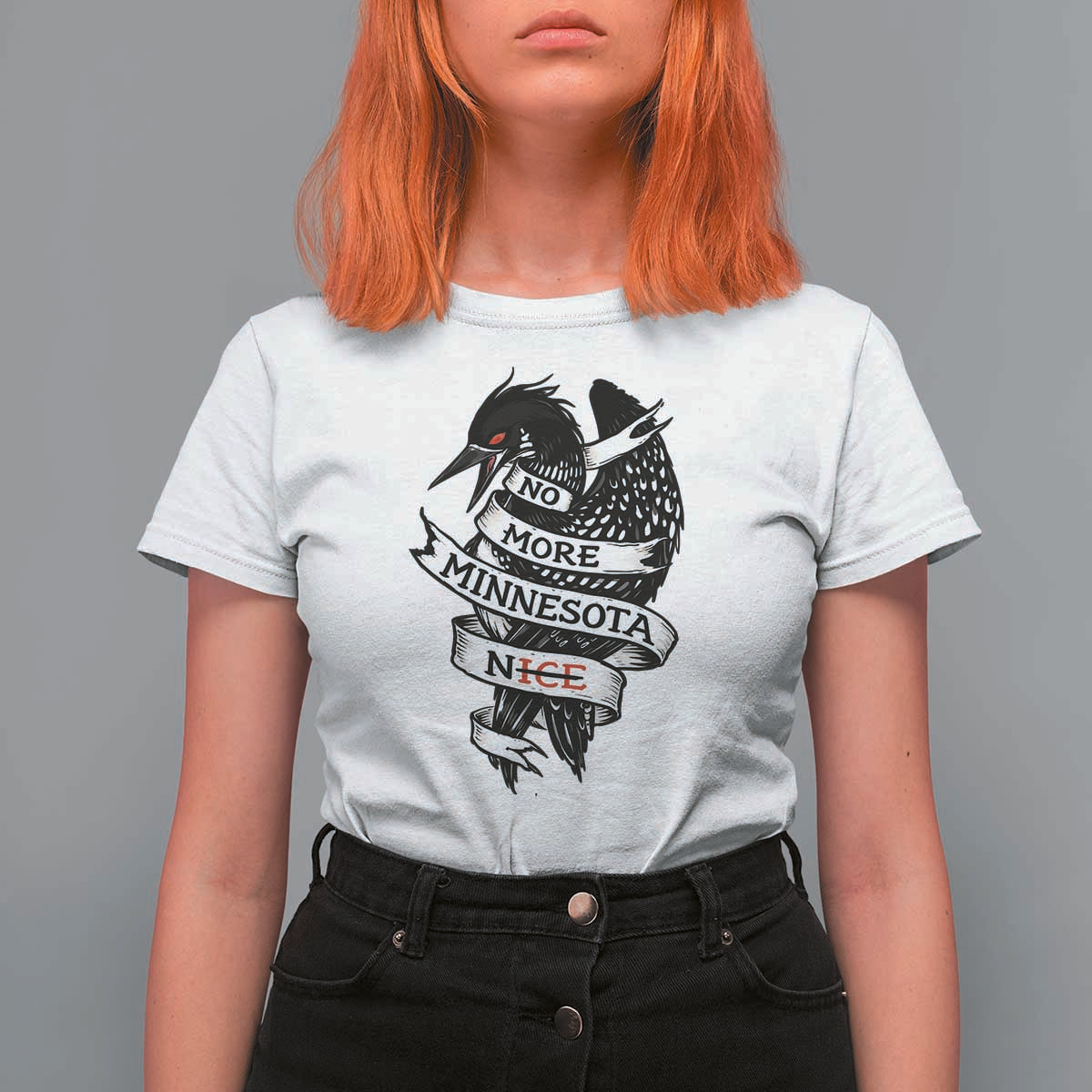 No More Minnesota Nice Loon Resistance T Shirt For Women Ice Out Rebellion