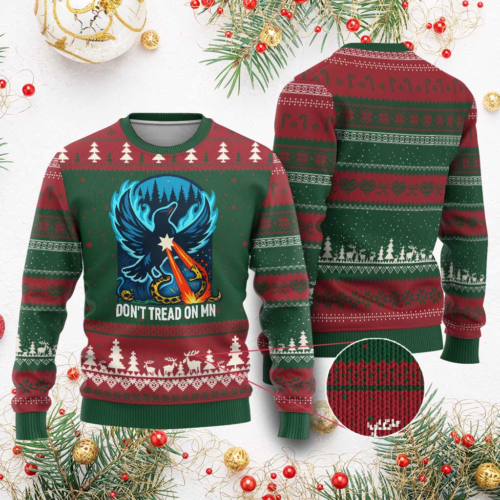 Don’t Tread on MN Minnesota Ugly Christmas Sweater Rebel Loon Ice Out Resistance