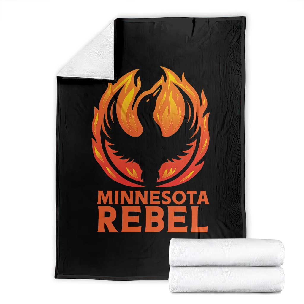 Minnesota Rebel Loon Throw Blanket Rising From Fire Political Resistance