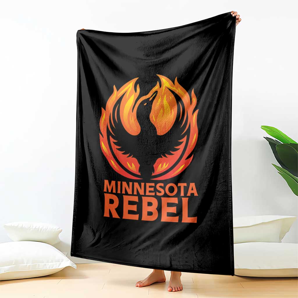 Minnesota Rebel Loon Throw Blanket Rising From Fire Political Resistance