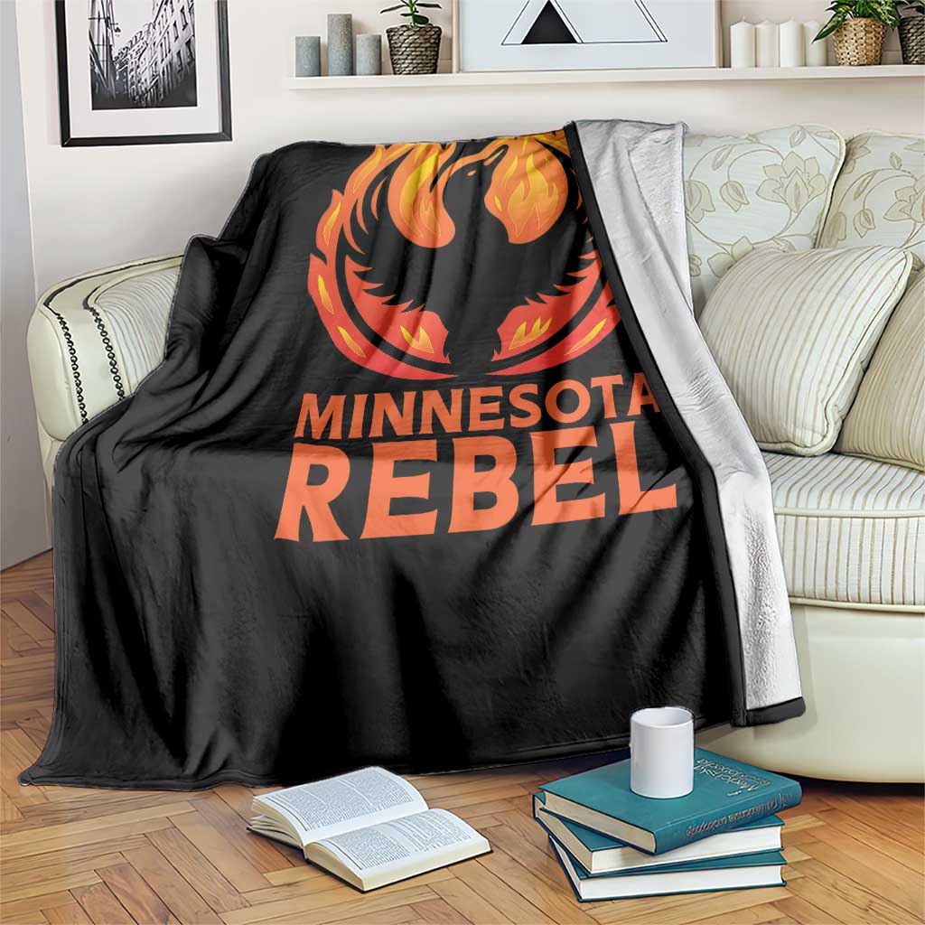 Minnesota Rebel Loon Throw Blanket Rising From Fire Political Resistance
