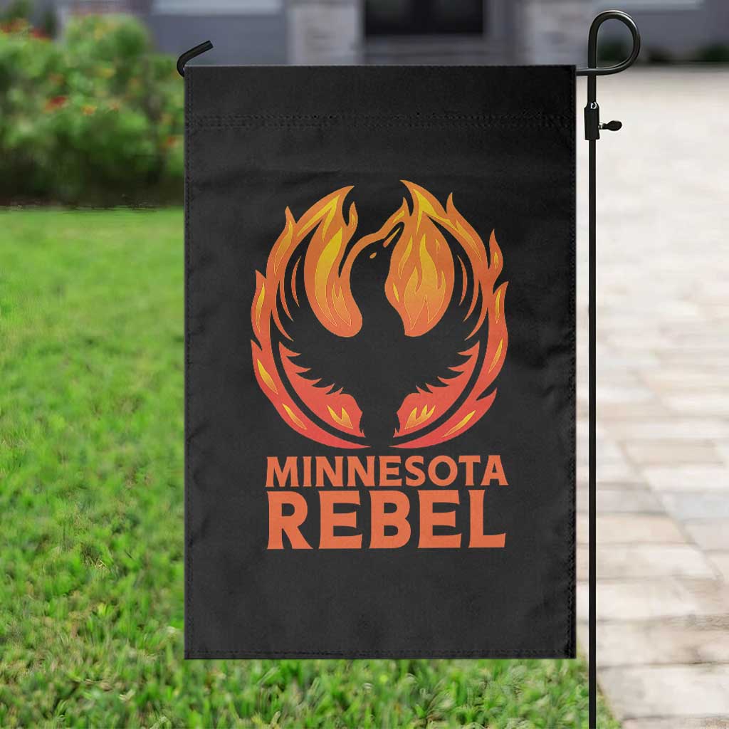 Minnesota Rebel Loon Garden Flag Rising From Fire Political Resistance