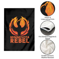 Minnesota Rebel Loon Garden Flag Rising From Fire Political Resistance
