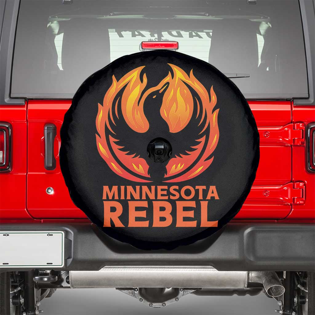 Minnesota Rebel Loon Spare Tire Cover Rising From Fire Political Resistance