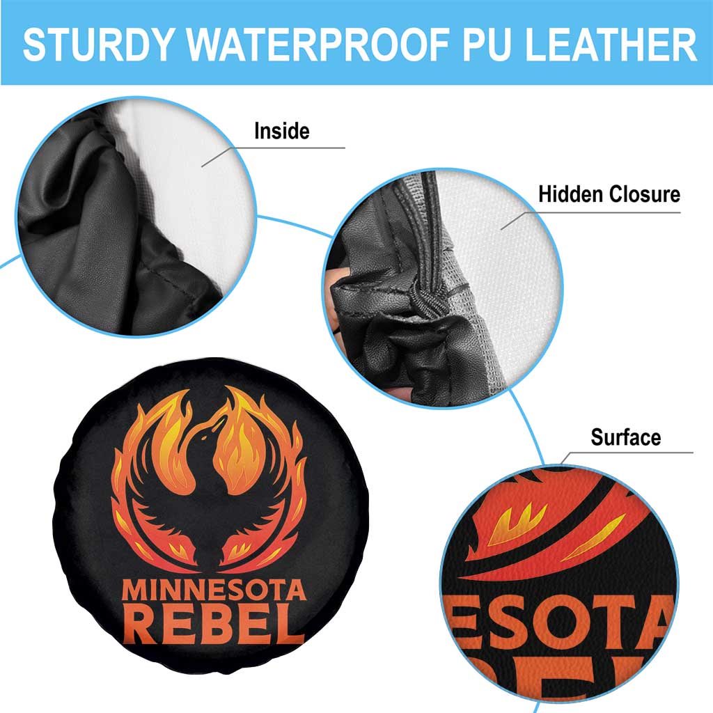 Minnesota Rebel Loon Spare Tire Cover Rising From Fire Political Resistance
