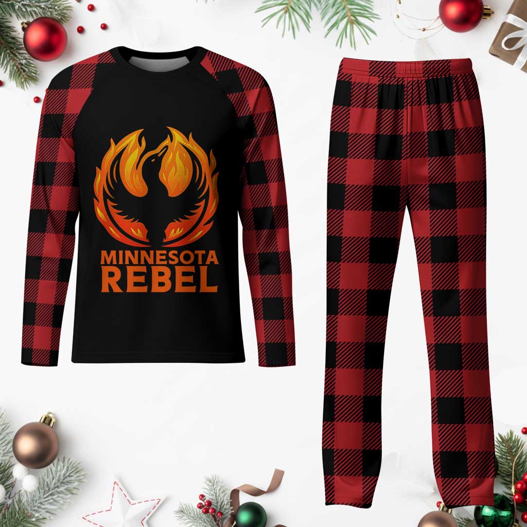 Minnesota Rebel Loon Plaid Pajama Set Rising From Fire Political Resistance
