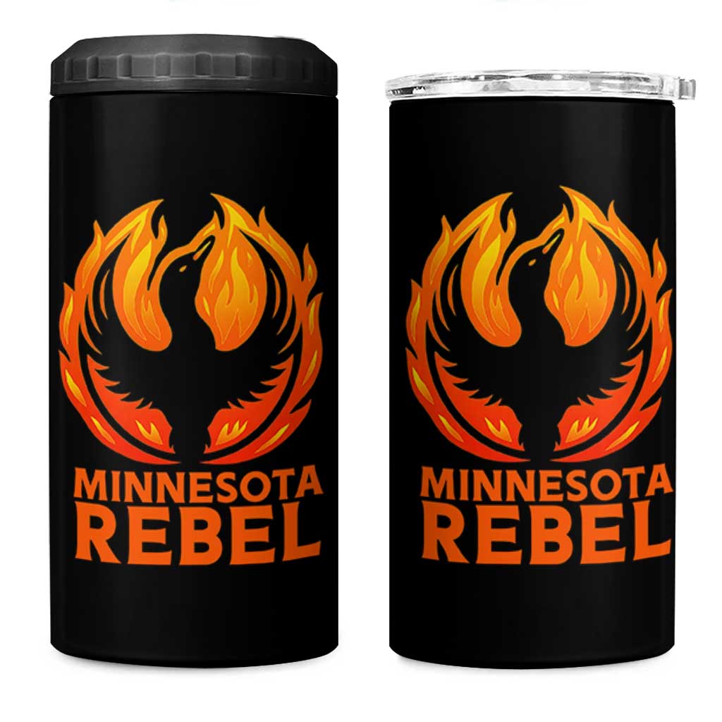 Minnesota Rebel Loon 4 in 1 Can Cooler Tumbler Rising From Fire Political Resistance