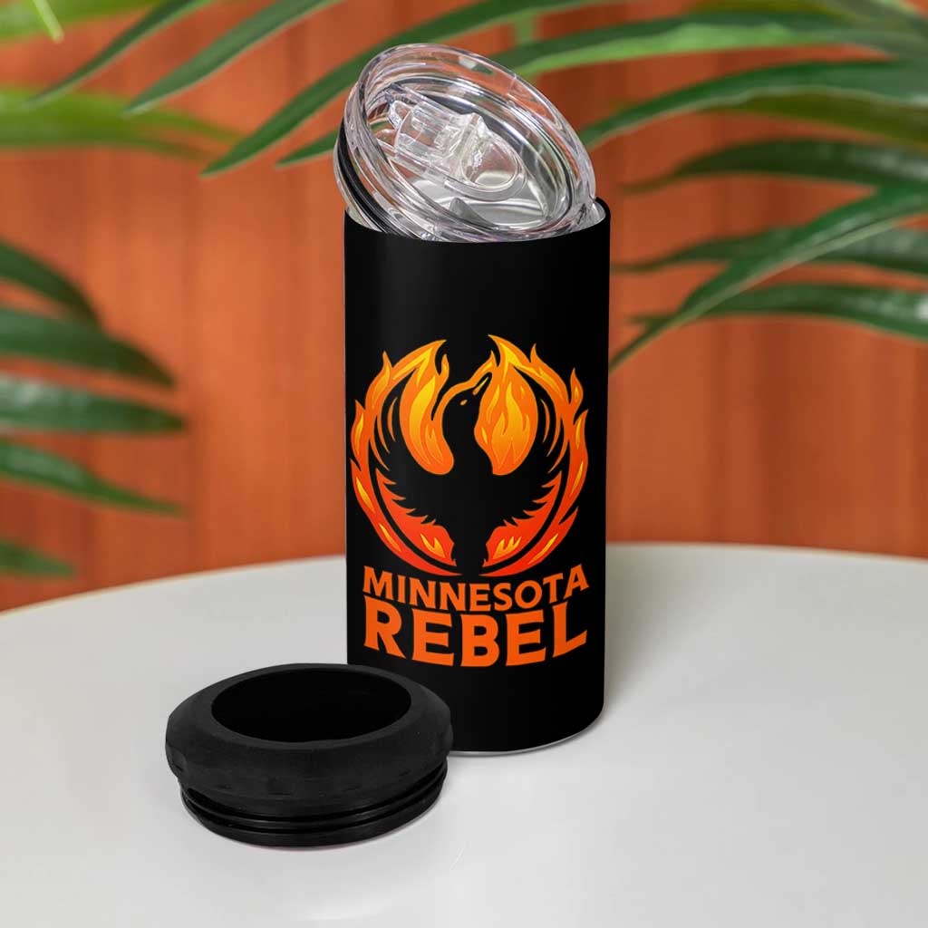 Minnesota Rebel Loon 4 in 1 Can Cooler Tumbler Rising From Fire Political Resistance