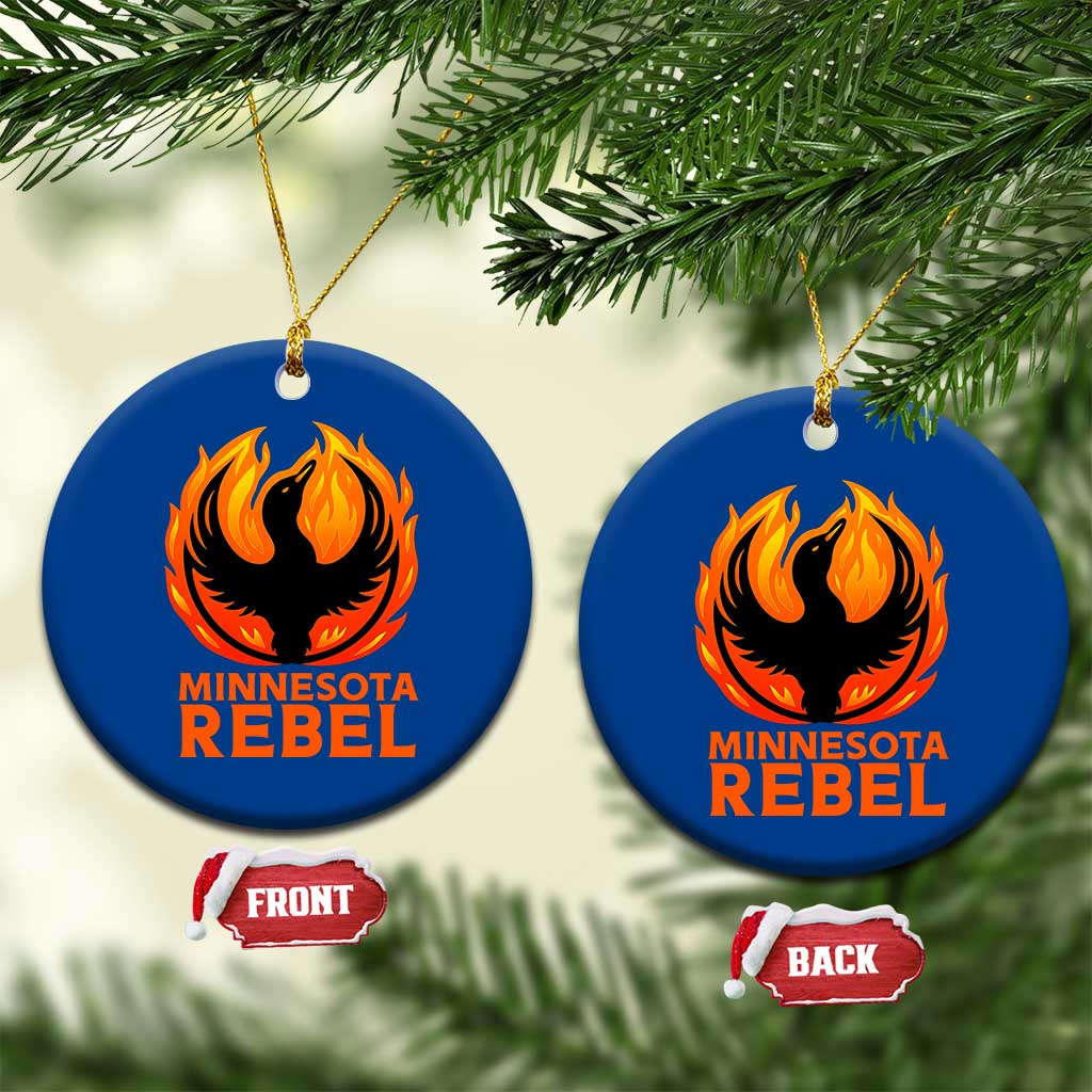 Minnesota Rebel Loon Ceramic Ornament Rising From Fire Political Resistance