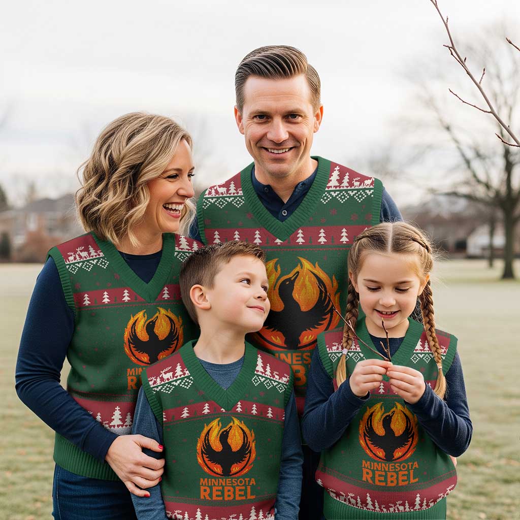 Minnesota Rebel Loon V-Neck Knit Sweater Vest Rising From Fire Political Resistance