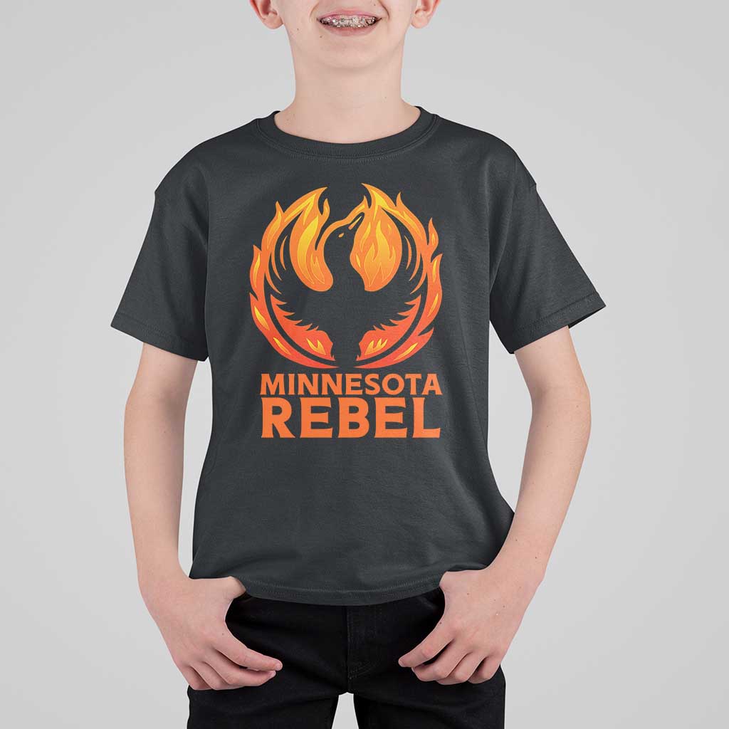 Minnesota Rebel Loon T Shirt For Kid Rising From Fire Political Resistance