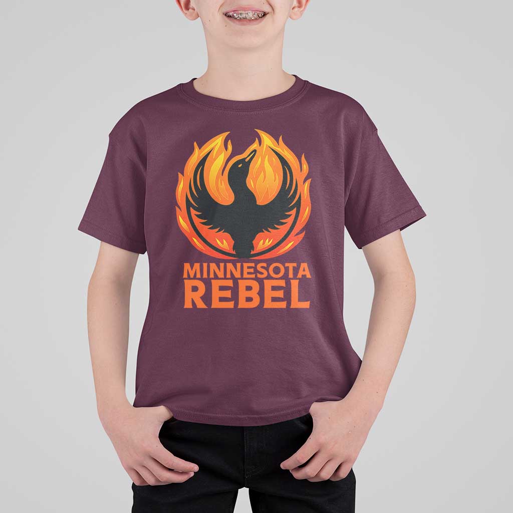 Minnesota Rebel Loon T Shirt For Kid Rising From Fire Political Resistance