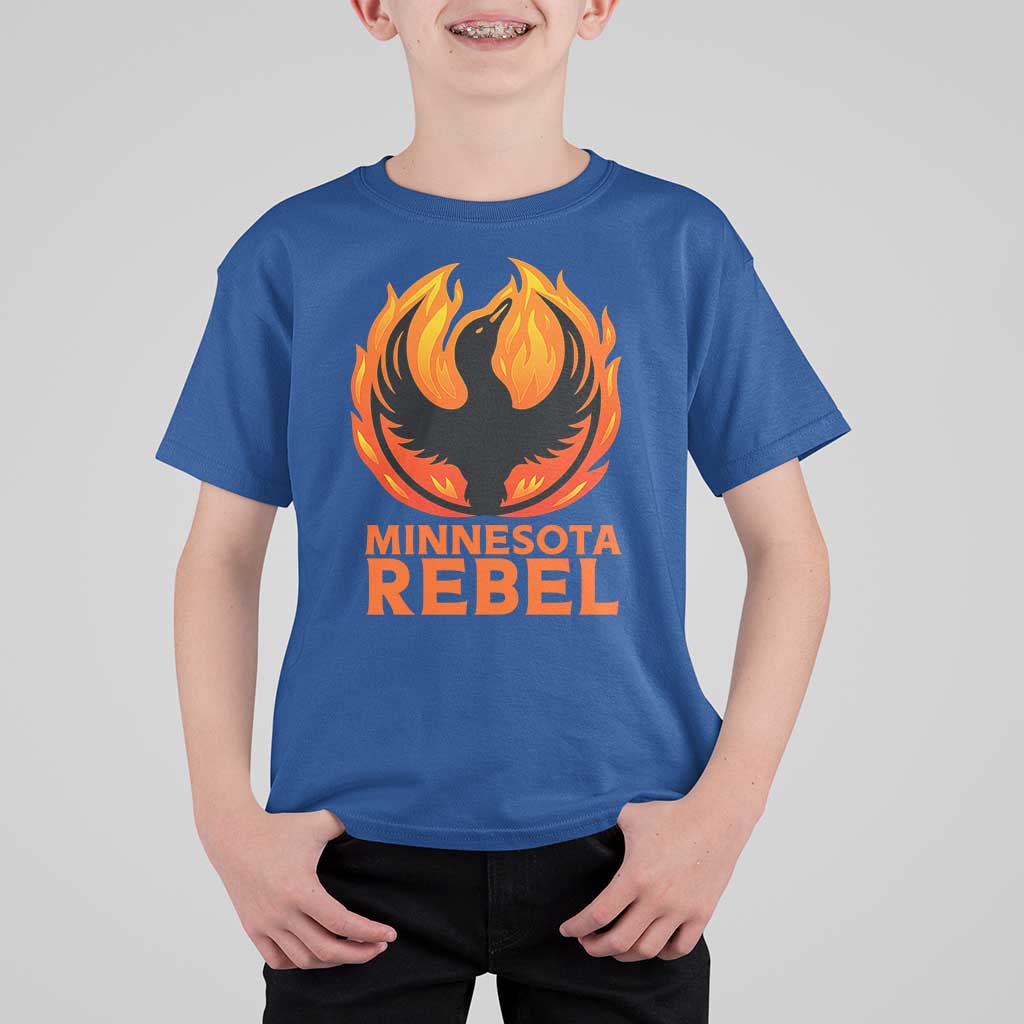 Minnesota Rebel Loon T Shirt For Kid Rising From Fire Political Resistance
