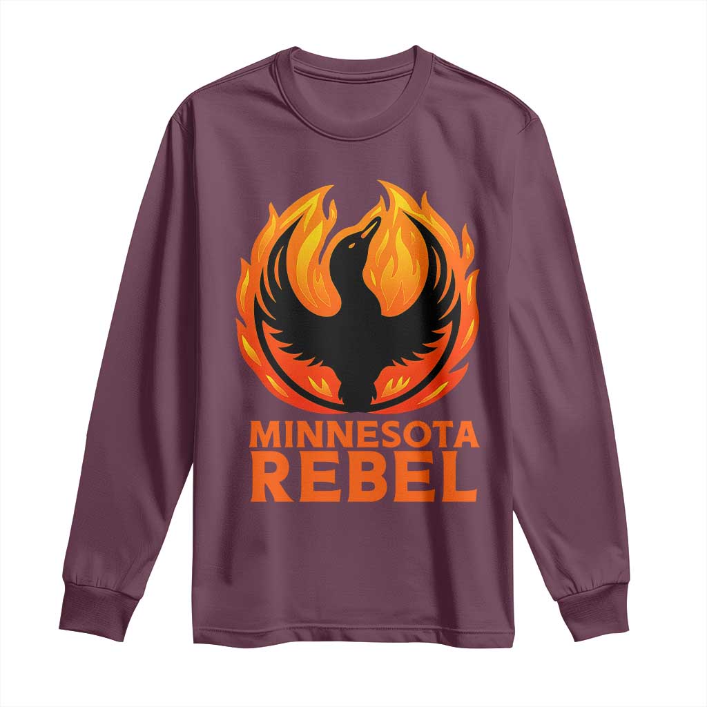 Minnesota Rebel Loon Long Sleeve Shirt Rising From Fire Political Resistance