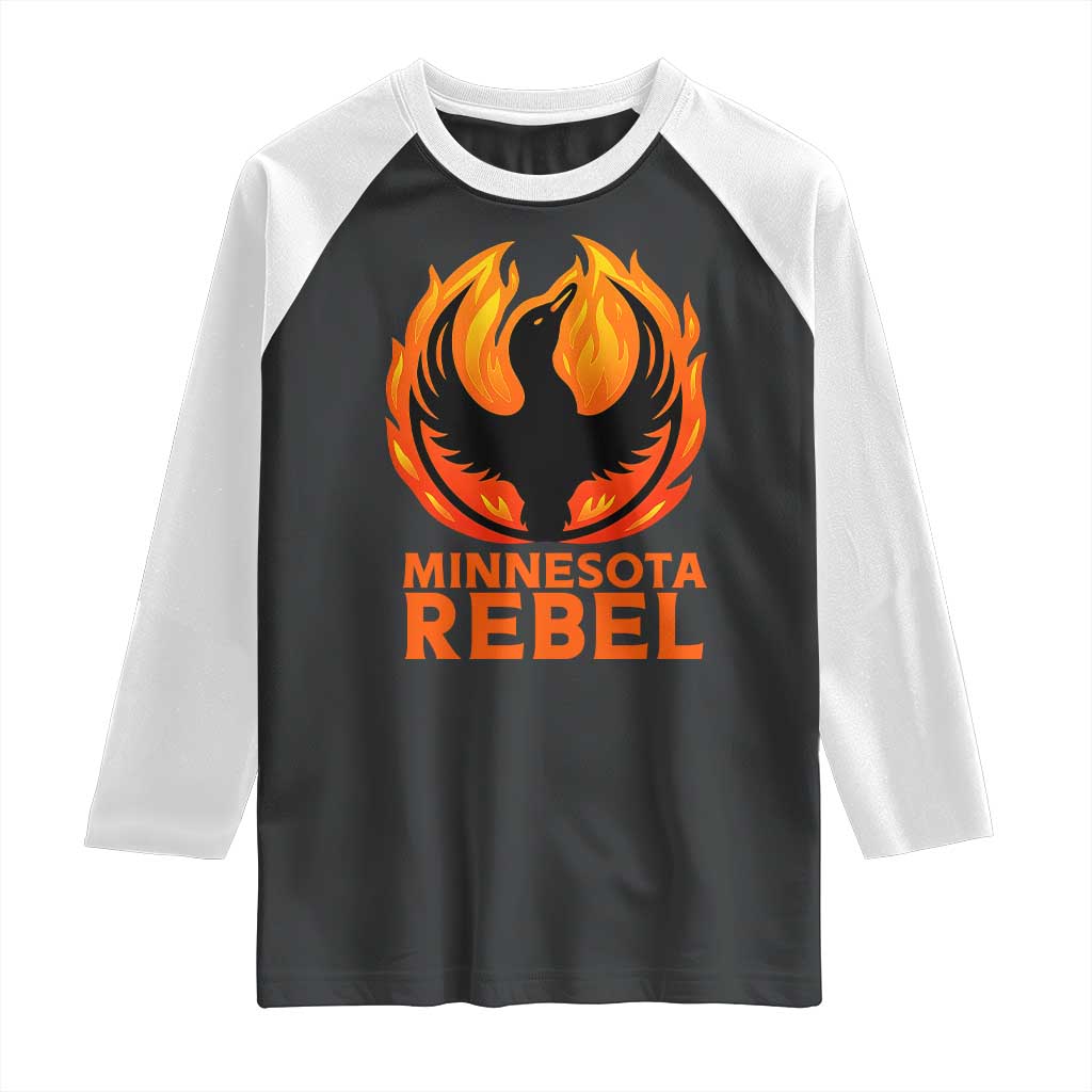 Minnesota Rebel Loon Raglan Shirt Rising From Fire Political Resistance