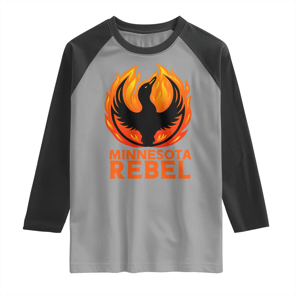 Minnesota Rebel Loon Raglan Shirt Rising From Fire Political Resistance