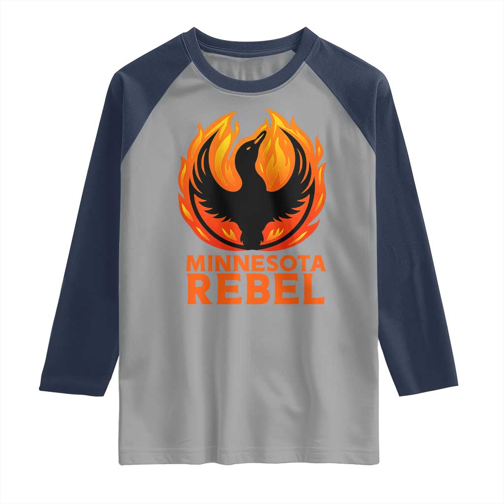 Minnesota Rebel Loon Raglan Shirt Rising From Fire Political Resistance