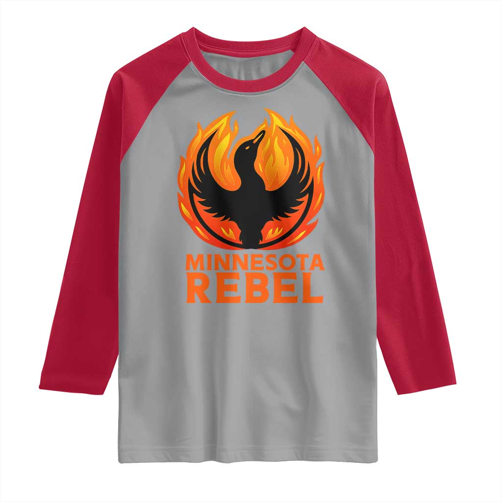 Minnesota Rebel Loon Raglan Shirt Rising From Fire Political Resistance