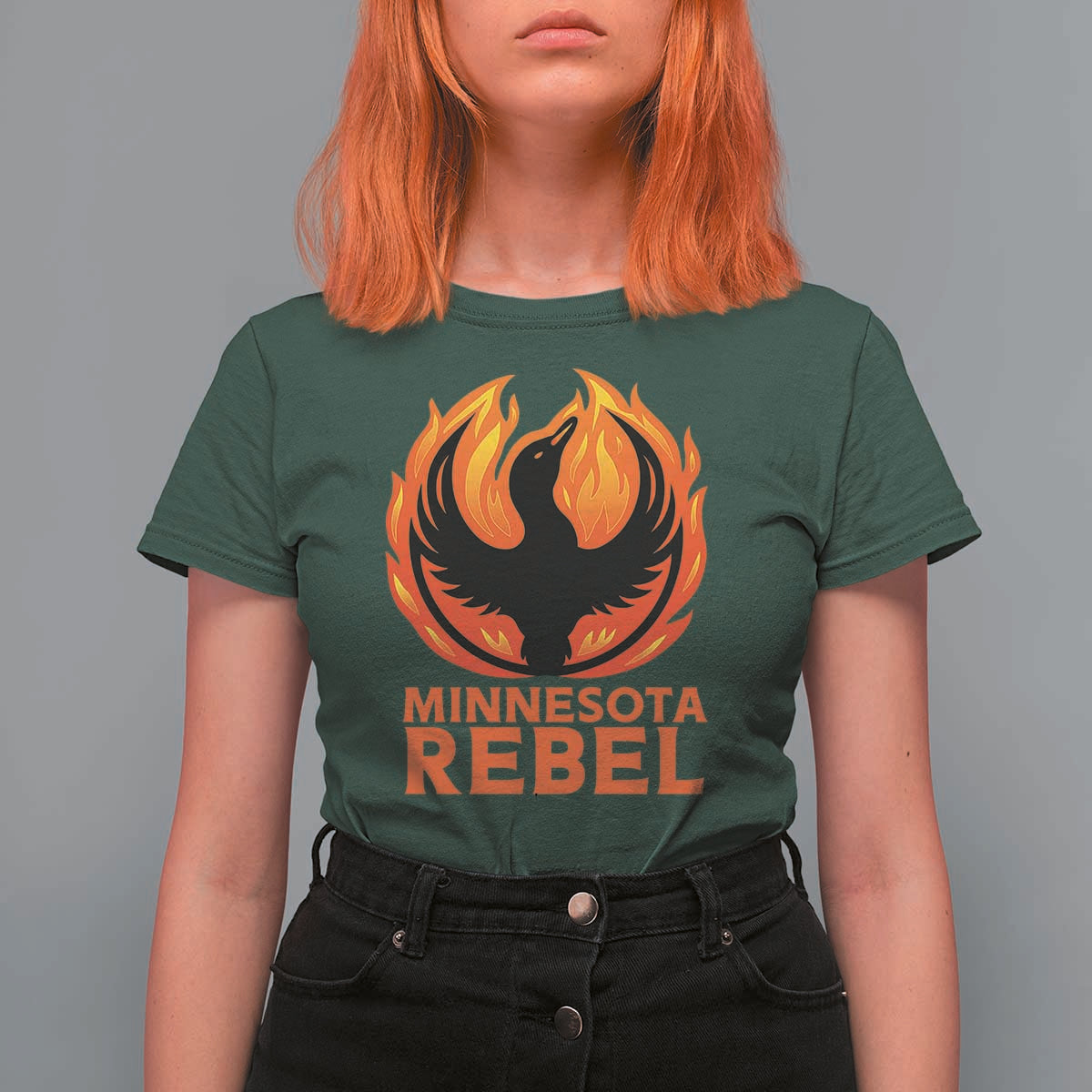 Minnesota Rebel Loon T Shirt For Women Rising From Fire Political Resistance
