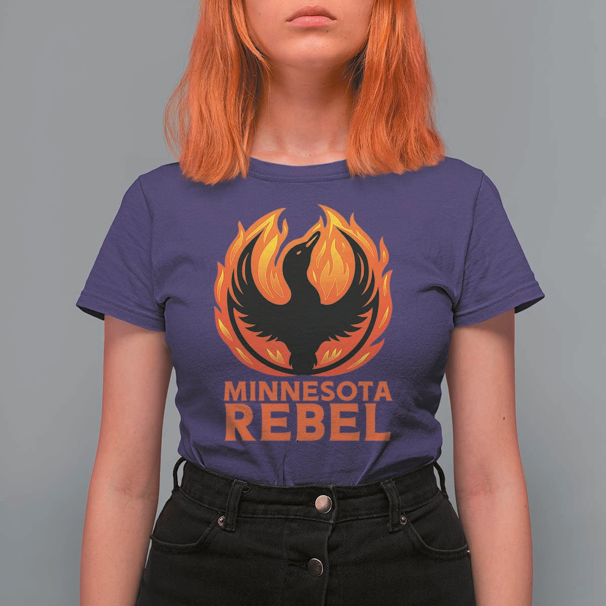 Minnesota Rebel Loon T Shirt For Women Rising From Fire Political Resistance