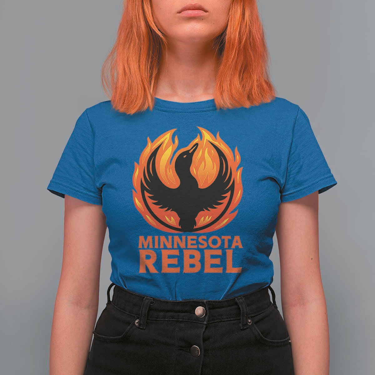 Minnesota Rebel Loon T Shirt For Women Rising From Fire Political Resistance