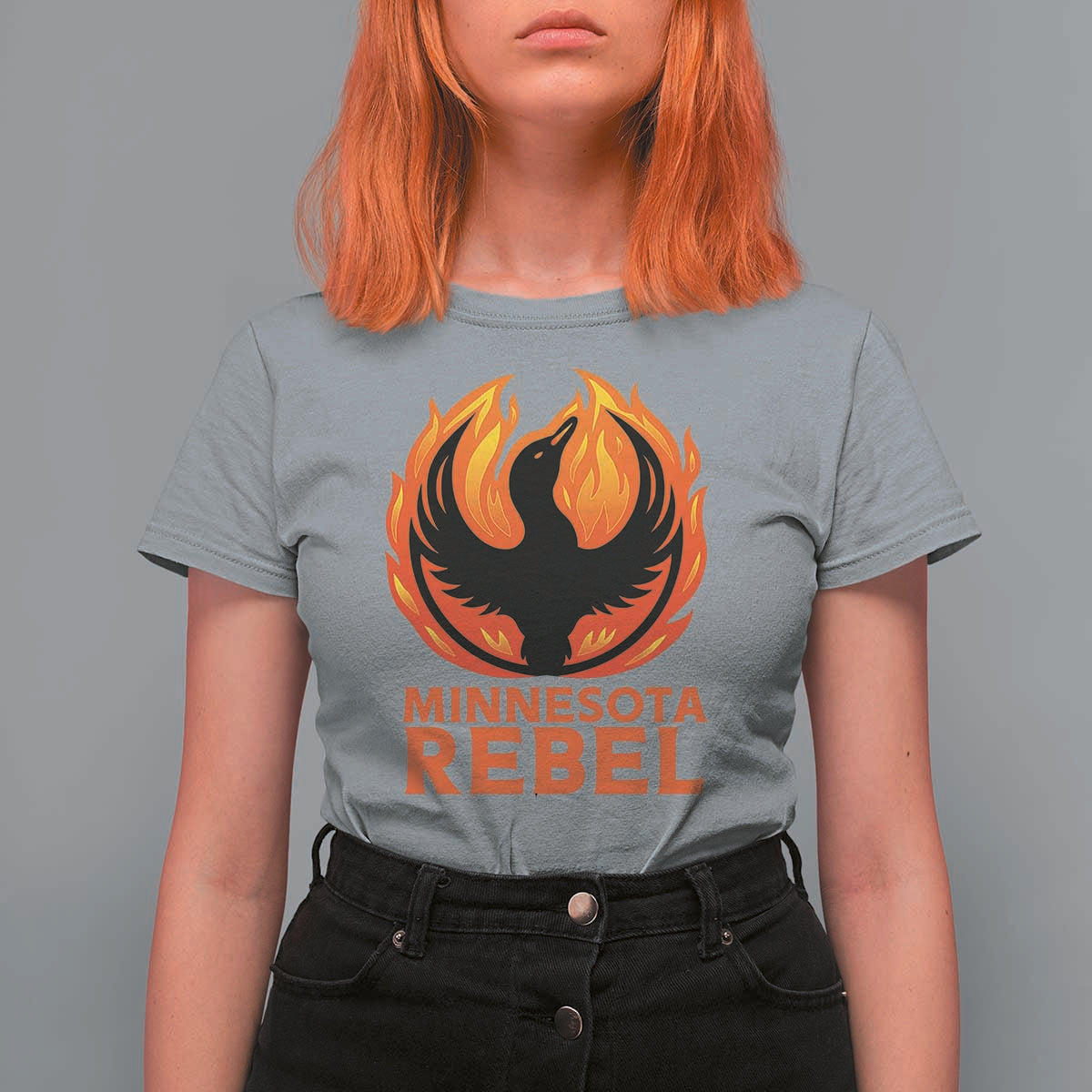 Minnesota Rebel Loon T Shirt For Women Rising From Fire Political Resistance
