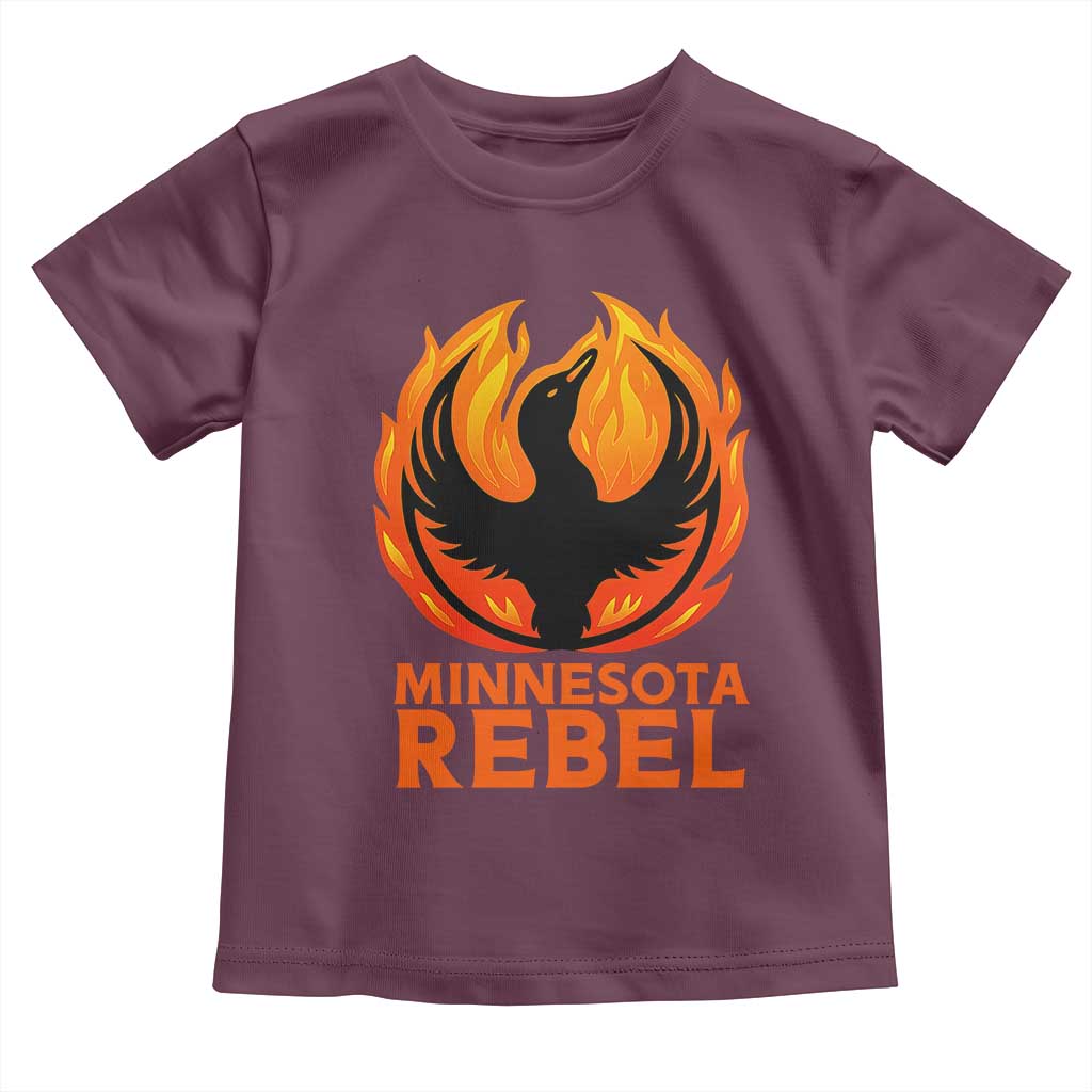 Minnesota Rebel Loon Toddler T Shirt Rising From Fire Political Resistance