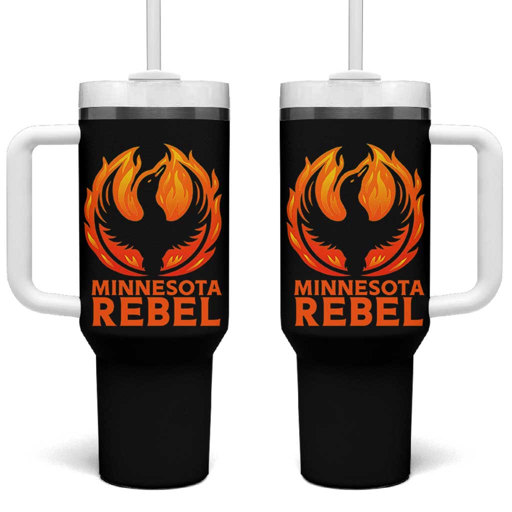Minnesota Rebel Loon Tumbler With Handle Rising From Fire Political Resistance