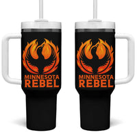 Minnesota Rebel Loon Tumbler With Handle Rising From Fire Political Resistance