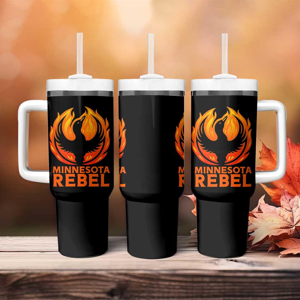 Minnesota Rebel Loon Tumbler With Handle Rising From Fire Political Resistance