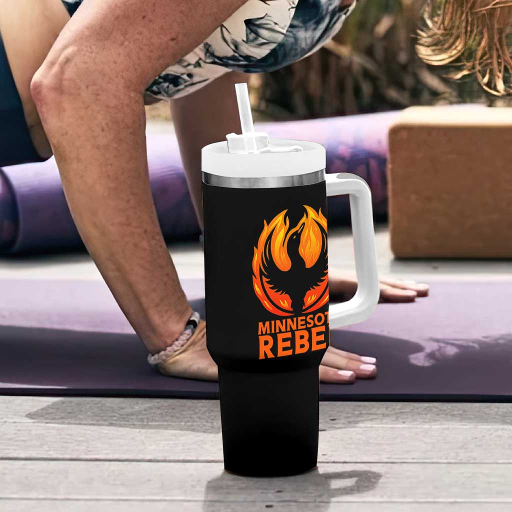 Minnesota Rebel Loon Tumbler With Handle Rising From Fire Political Resistance